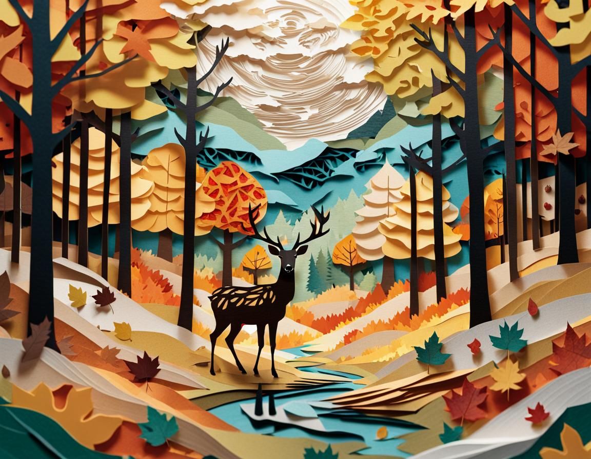 *fall paper collage art *
