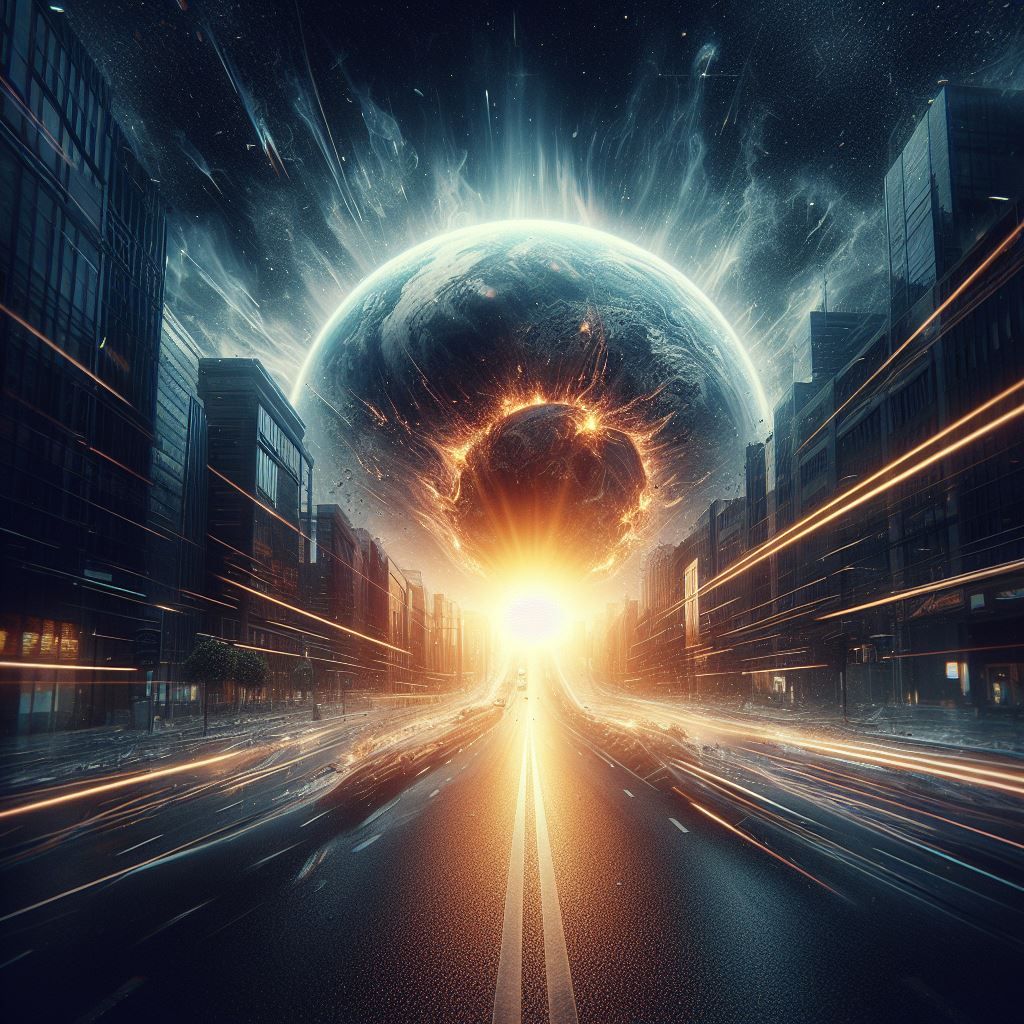 Sun overlooking thr city