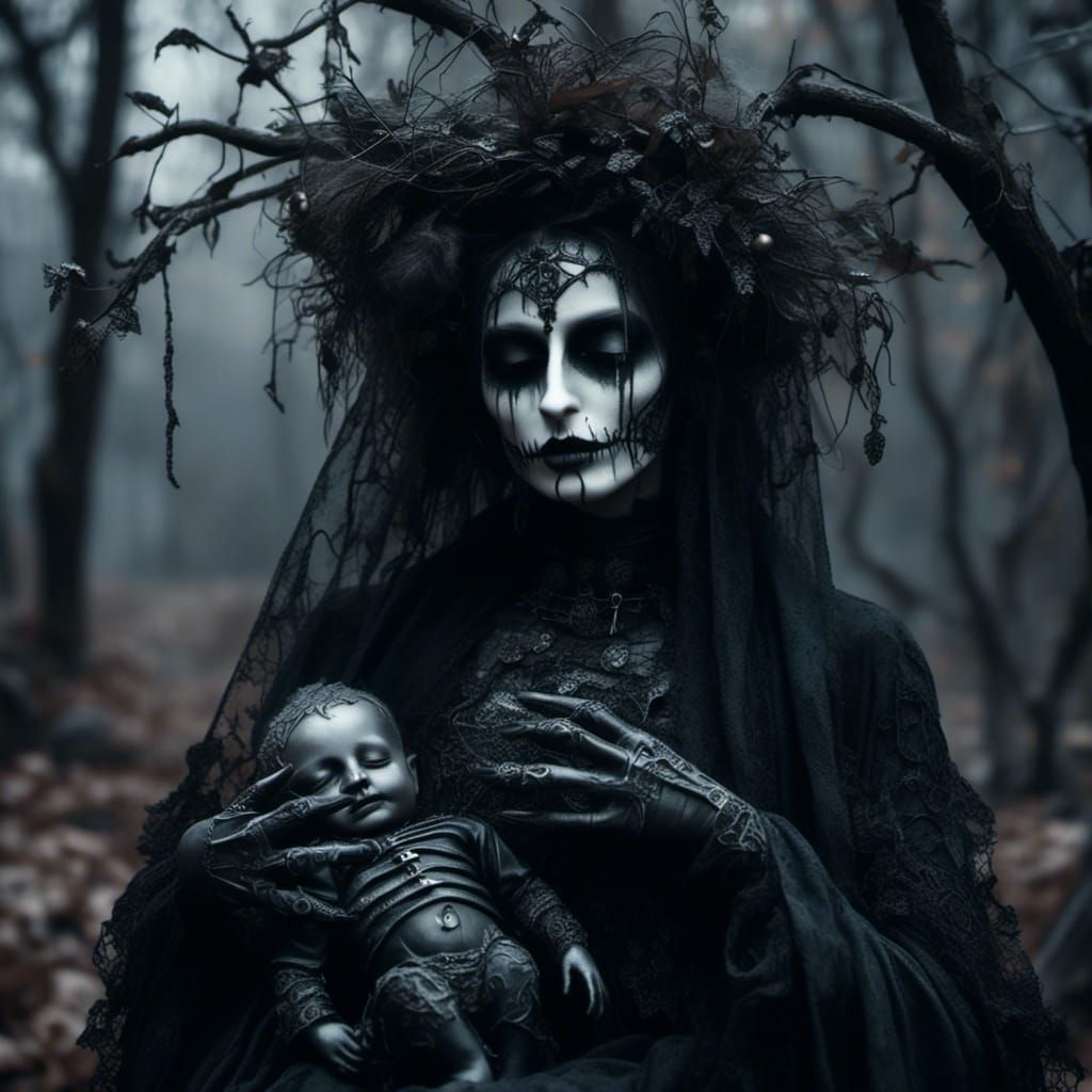 <lora:Gothic Glam 1:1.0> goth fairy Godmother stealing.children