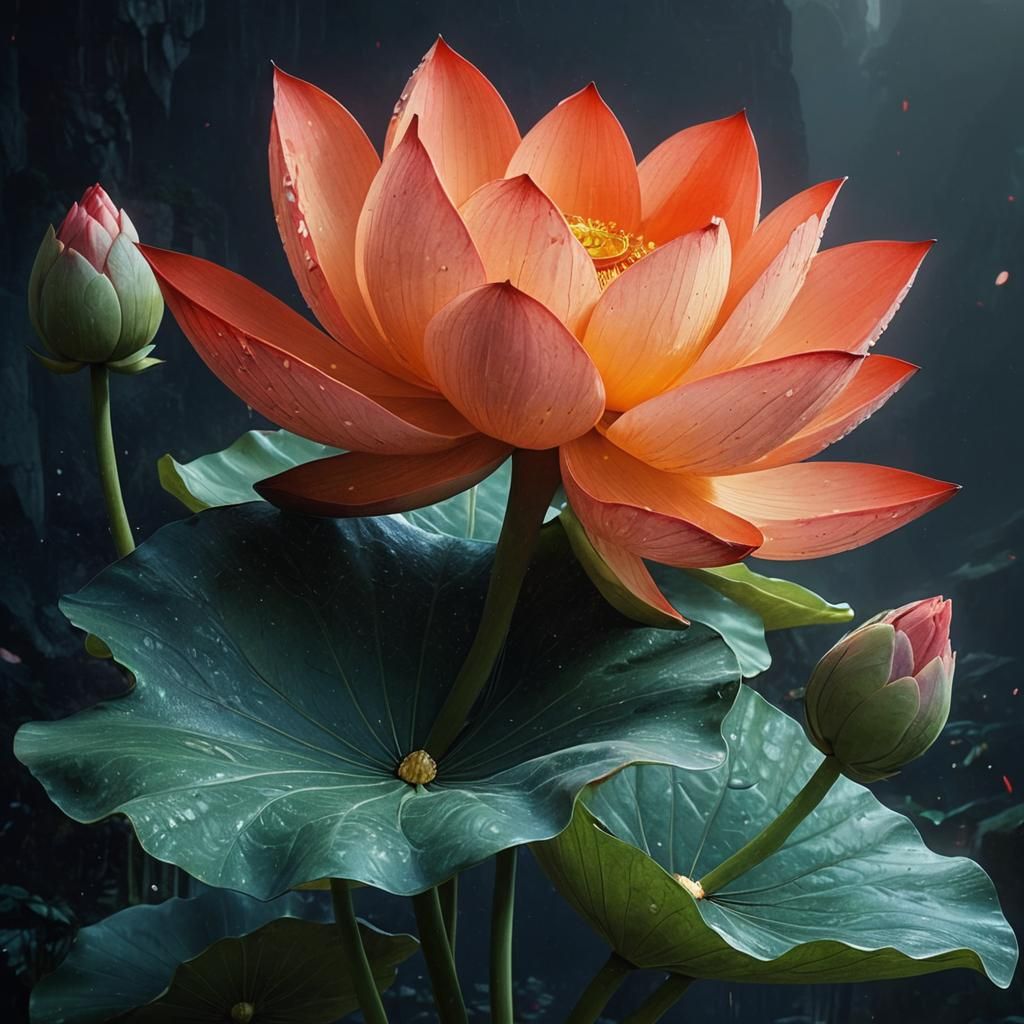 The red lotus is beautiful and gentle, soft and beautiful. a...