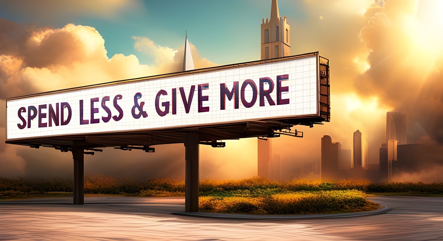 "Spend less, Give more" at a church  by @Harmanna