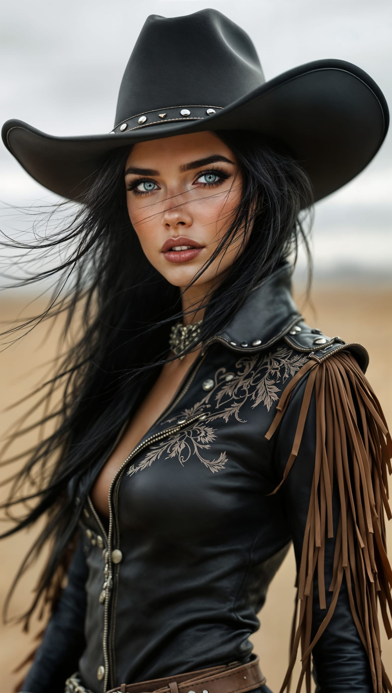 Black hat cowgirl