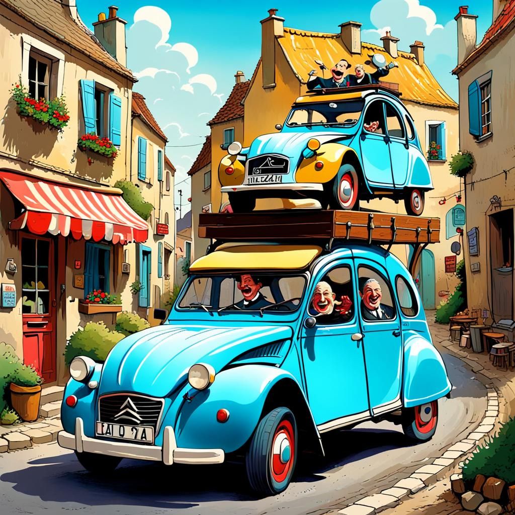 2cv on the small roads