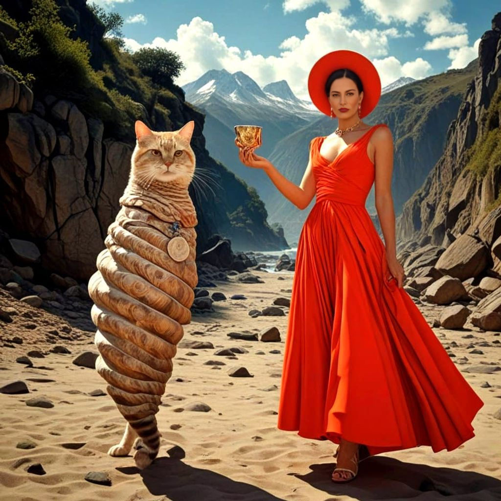 Surreal Portrait of a Happy Lady in Exotic Attire