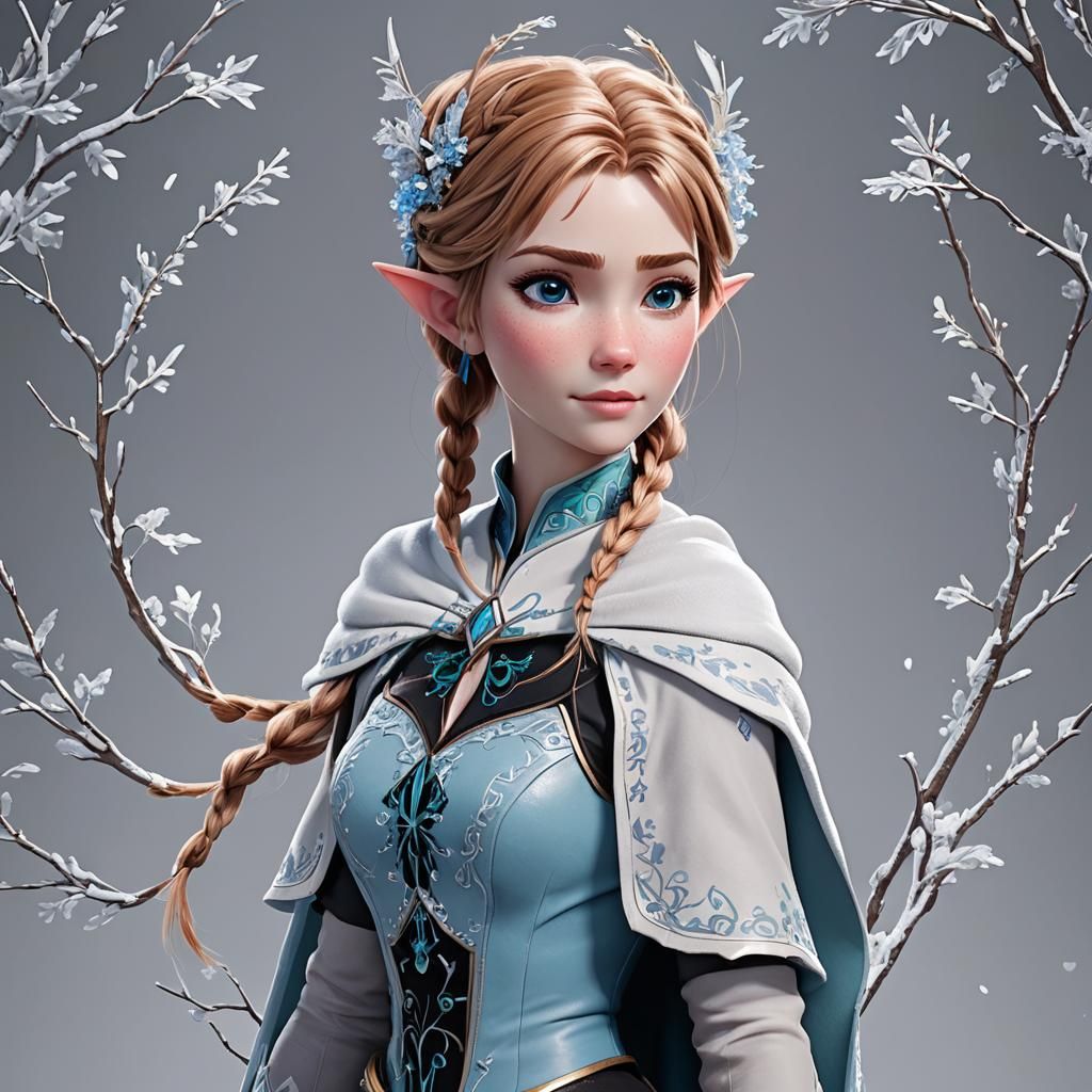 Anna from Frozen as an Elf