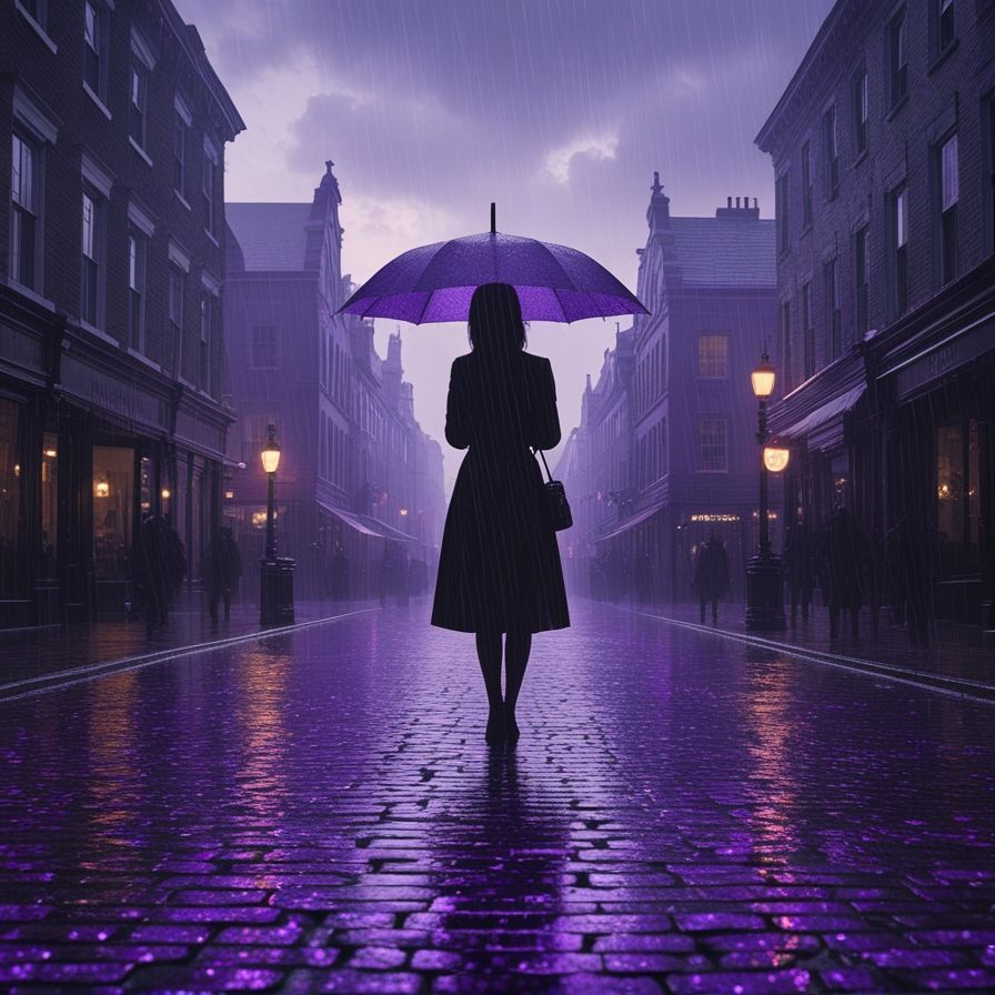 rainy silhouette in purple