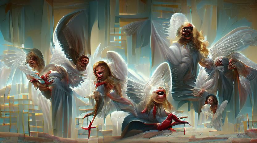 biblically accurate angels sinister by Greg Rutkowski