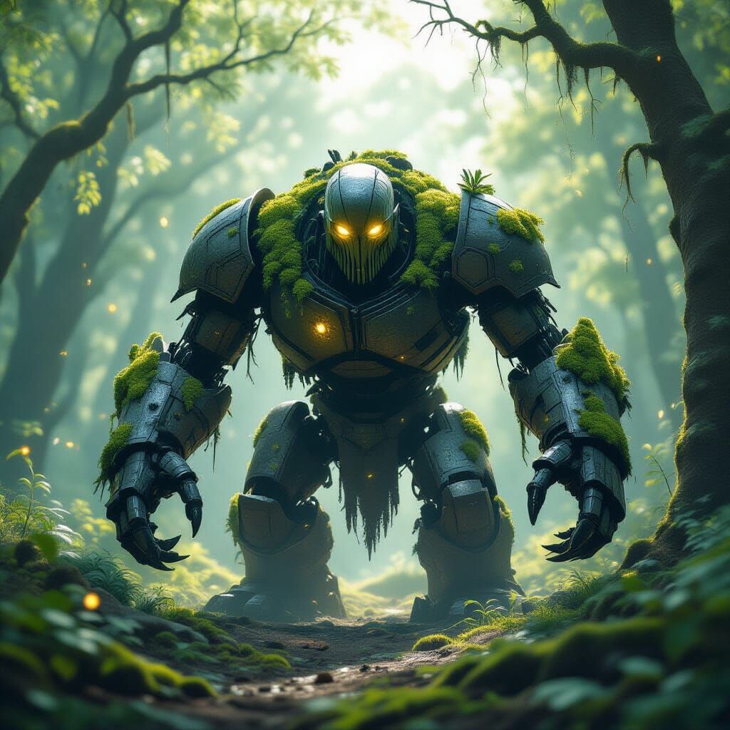 Mossy Golem In Forest