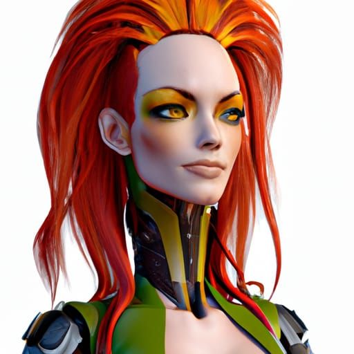 8k resolution  biopunk maiden. The color of both of right ir...