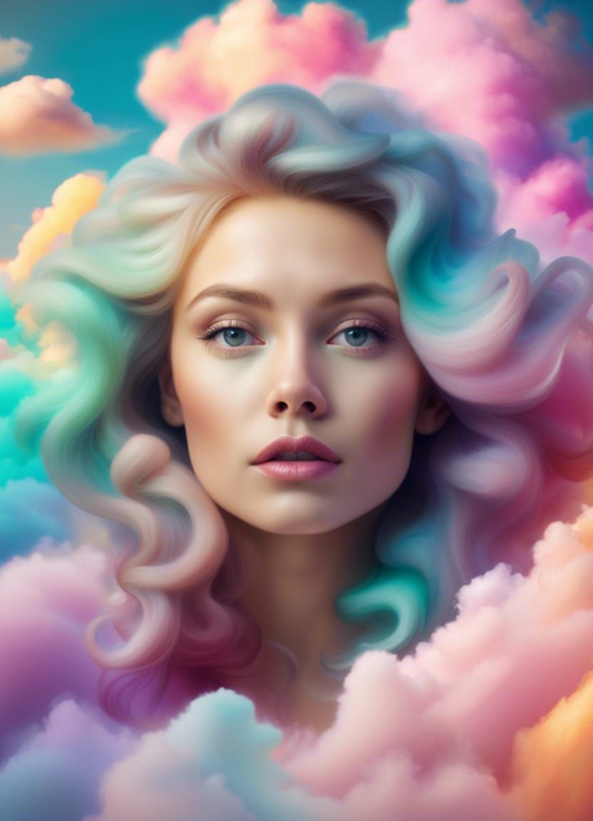 Head in the clouds AI Generated Artwork NightCafe Creator