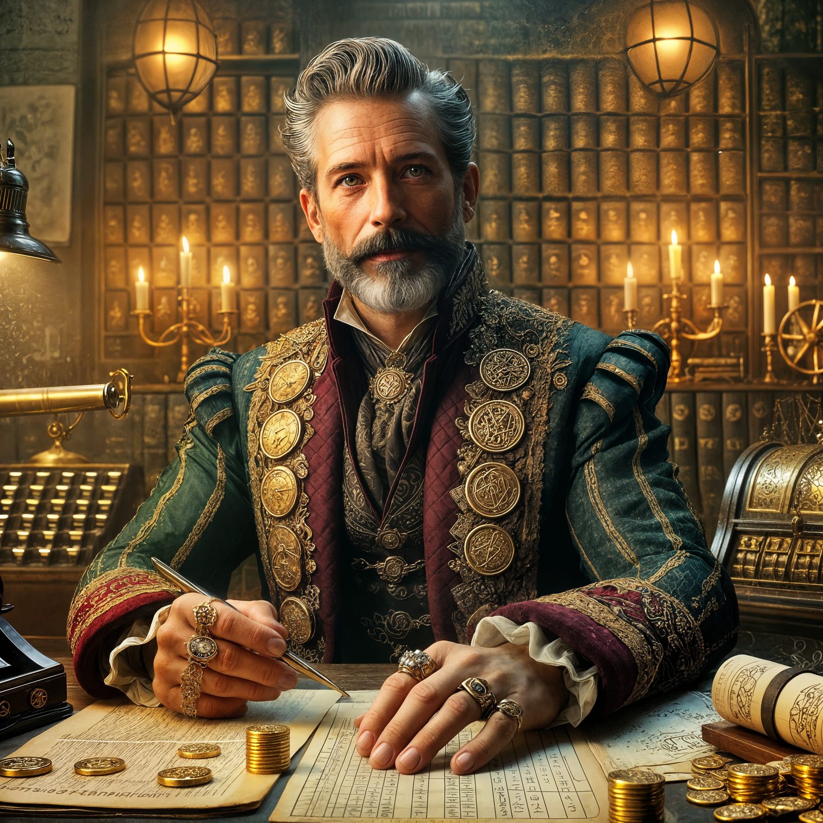 Merrovin Halefast, Guildmaster of the Golden Scrip