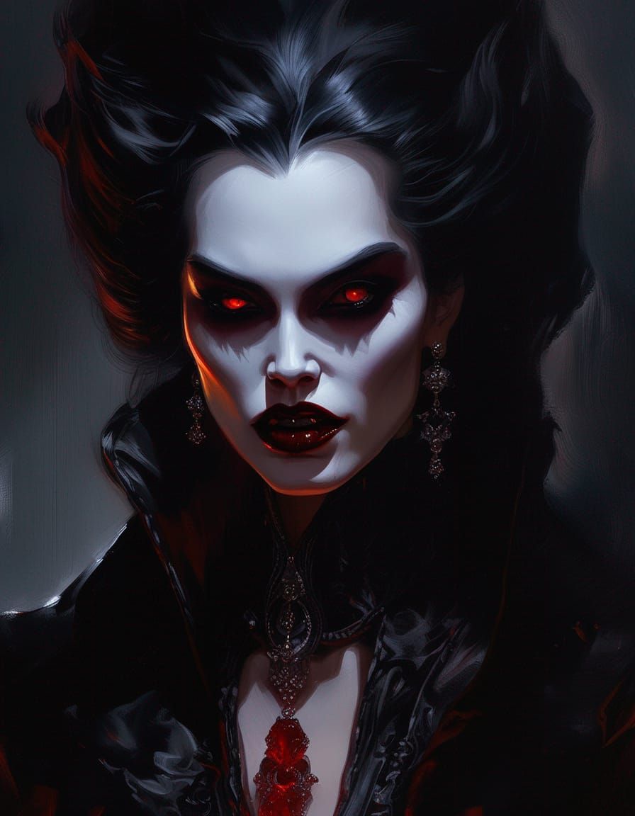 Vampire with Dark Makeup - AI Generated Artwork - NightCafe Creator