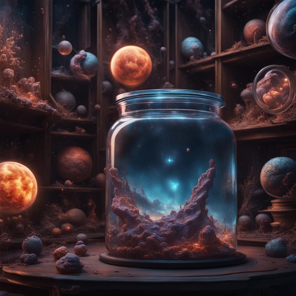 the entire universe trapped in a jar
