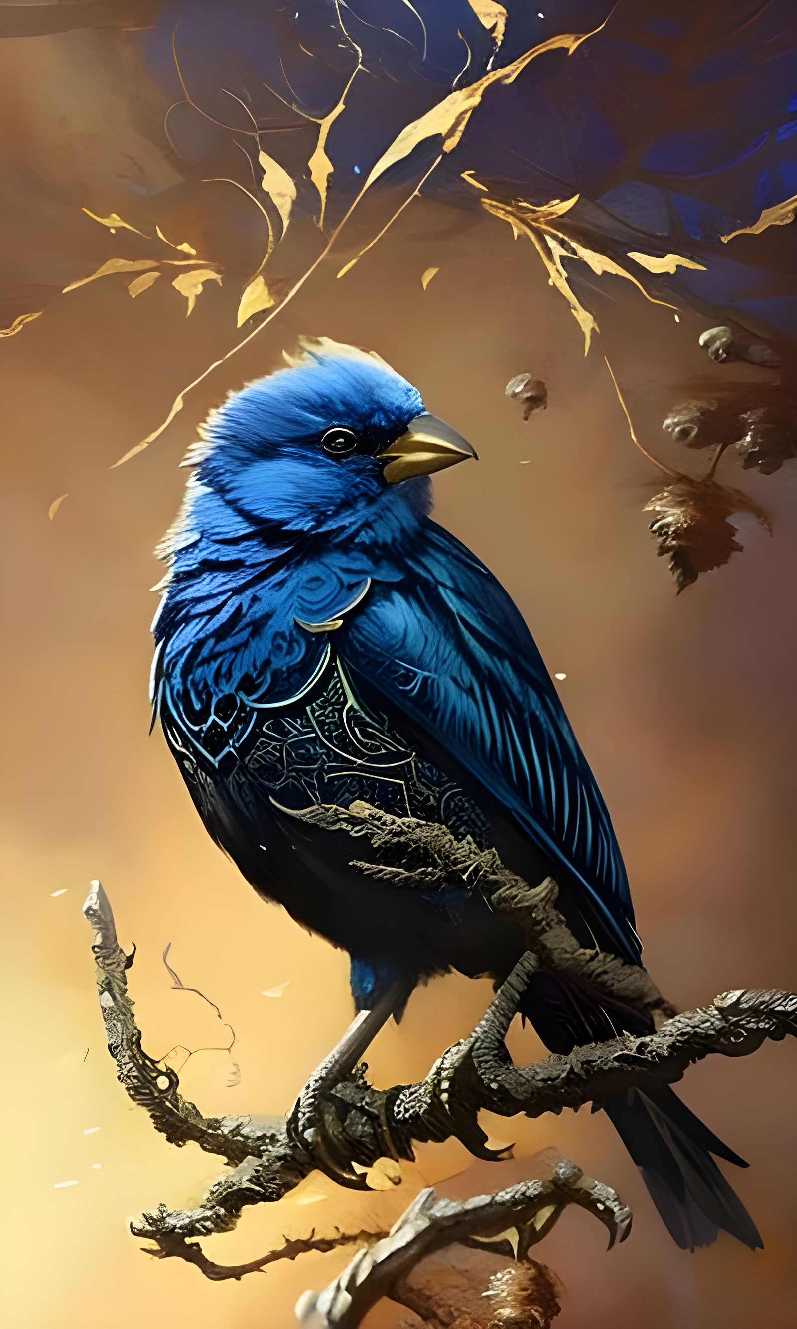 Oh little blue nightingale, would you sing my blues away?