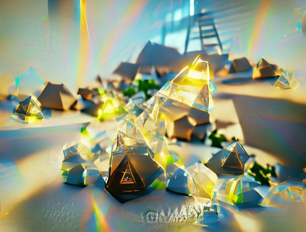 Glass pyramid sparkles in the morning sun. 8k resolution ambient ...