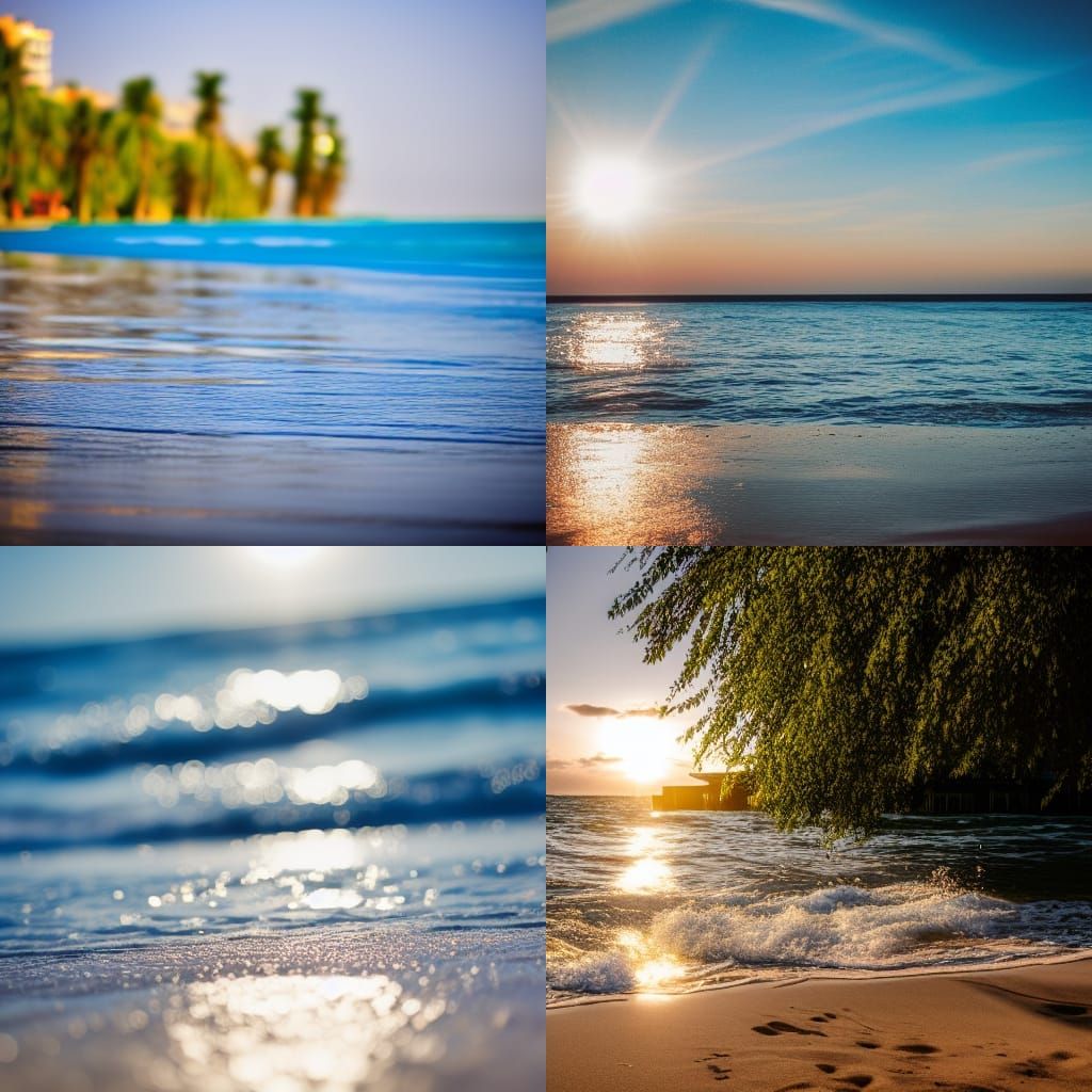beautiful, sunny beach, waters rising