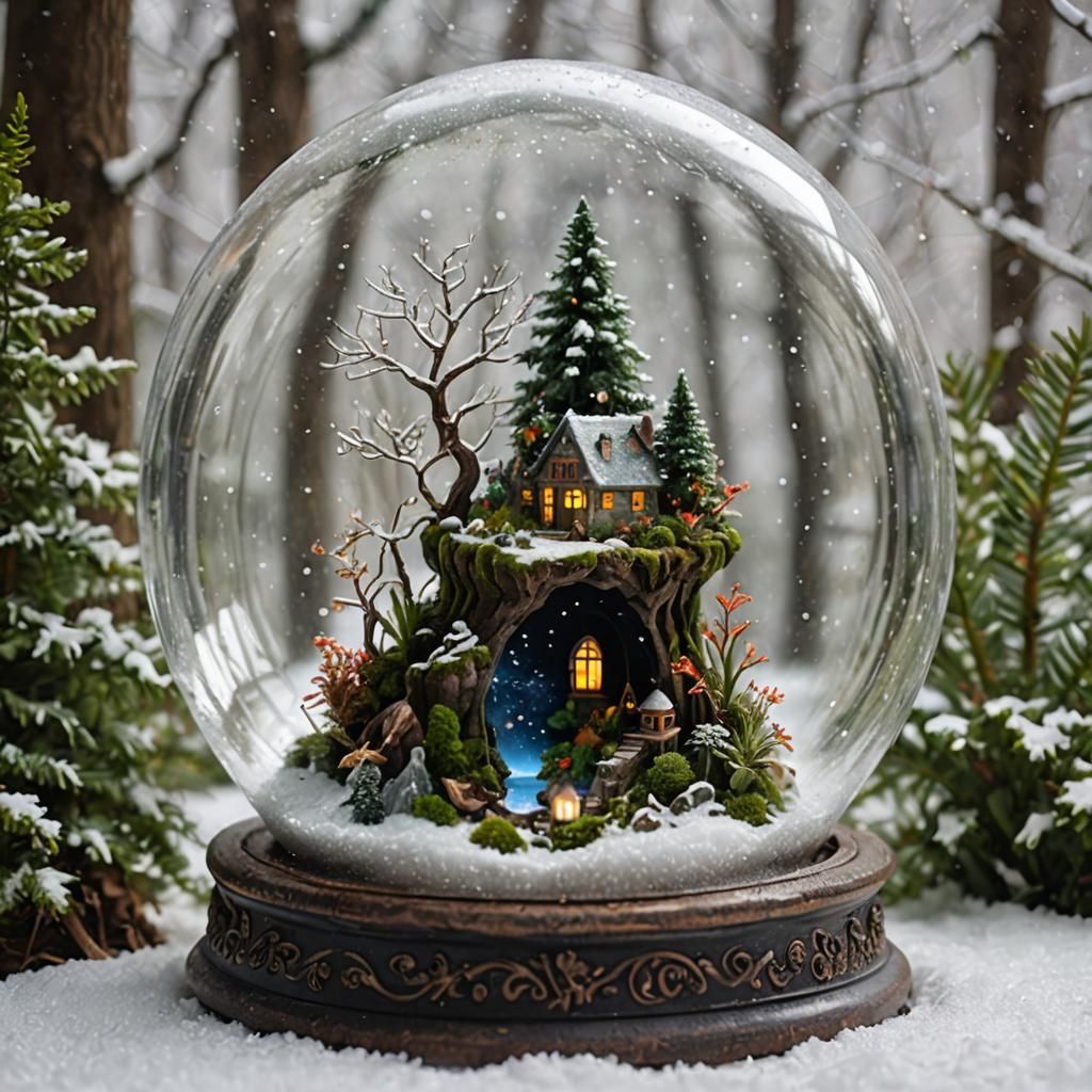 Mythical terrarium inside a snow globe - AI Generated Artwork - NightCafe  Creator