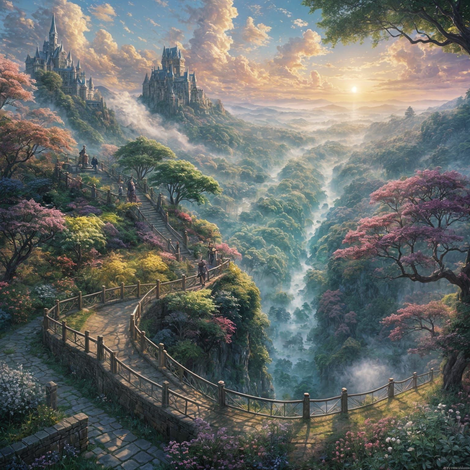 Ethereal Landscape: A Shinkai-Inspired Masterpiece  by @Pelukis Muda