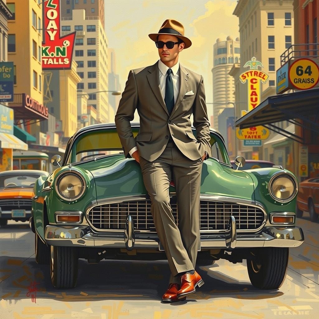 A 1950s fashioned man in a suit  by @axelb