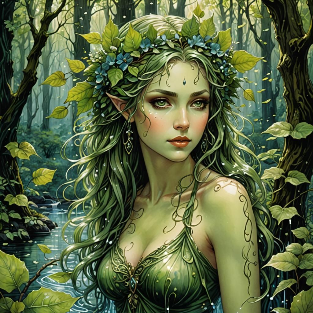 Forest dryad  by @TTRPG_Player