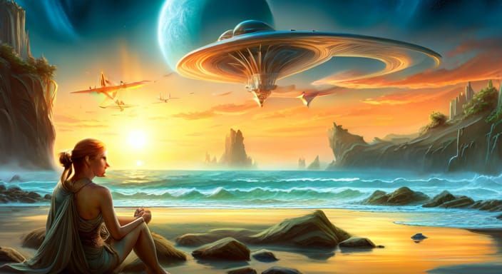 Alien Beach - Ai Generated Artwork - Nightcafe Creator