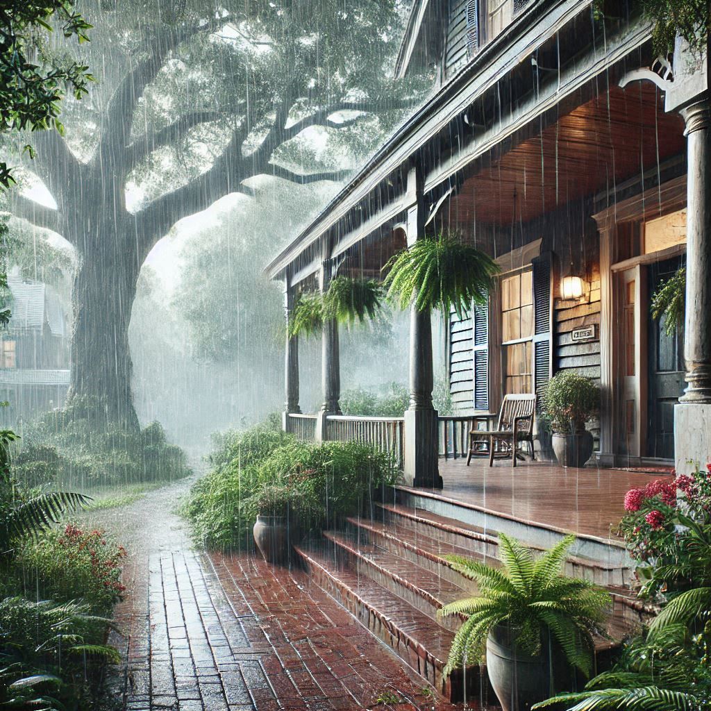 A Front Porch on a Rainy Day
