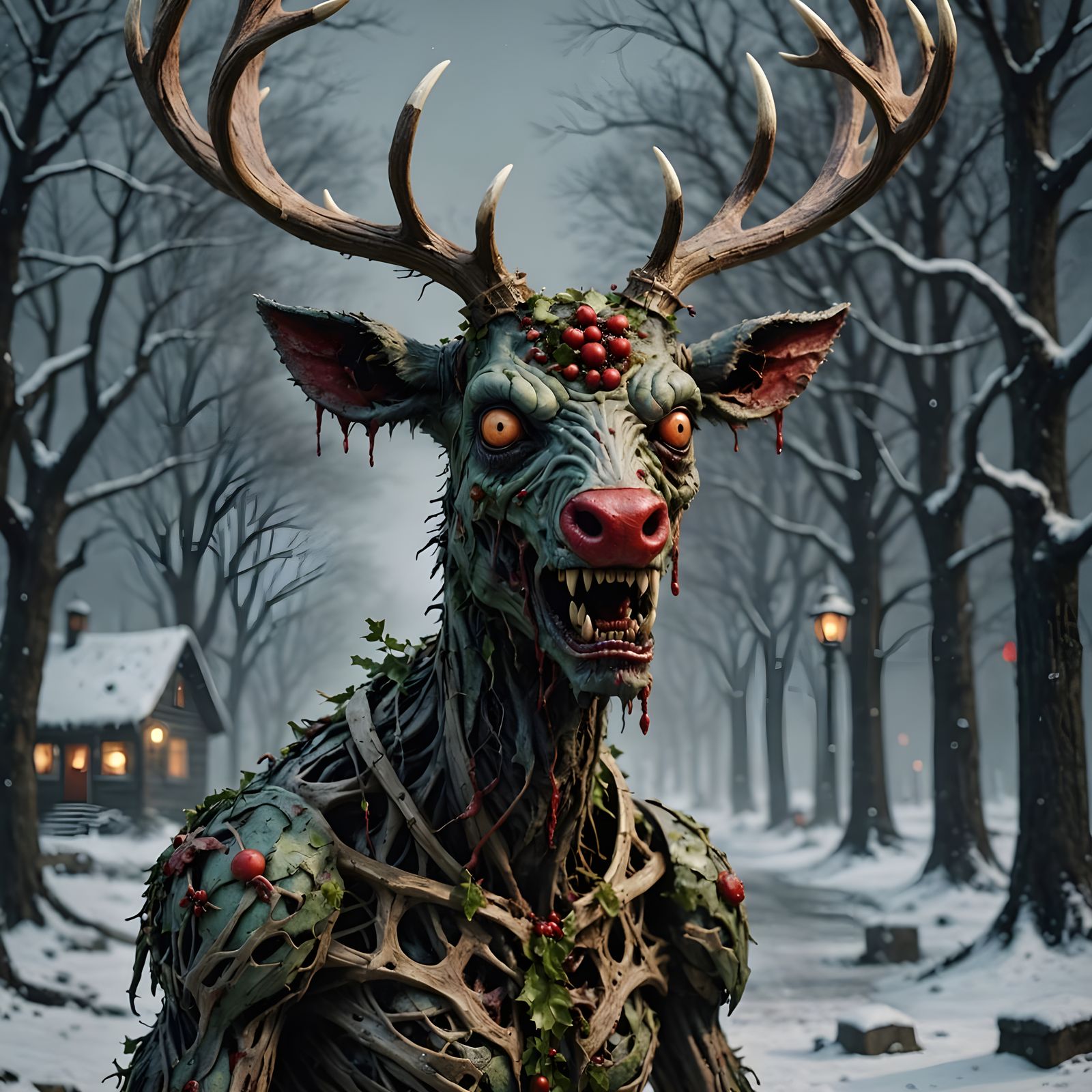 Rudolph the Red Nose Zombie  by @Cel