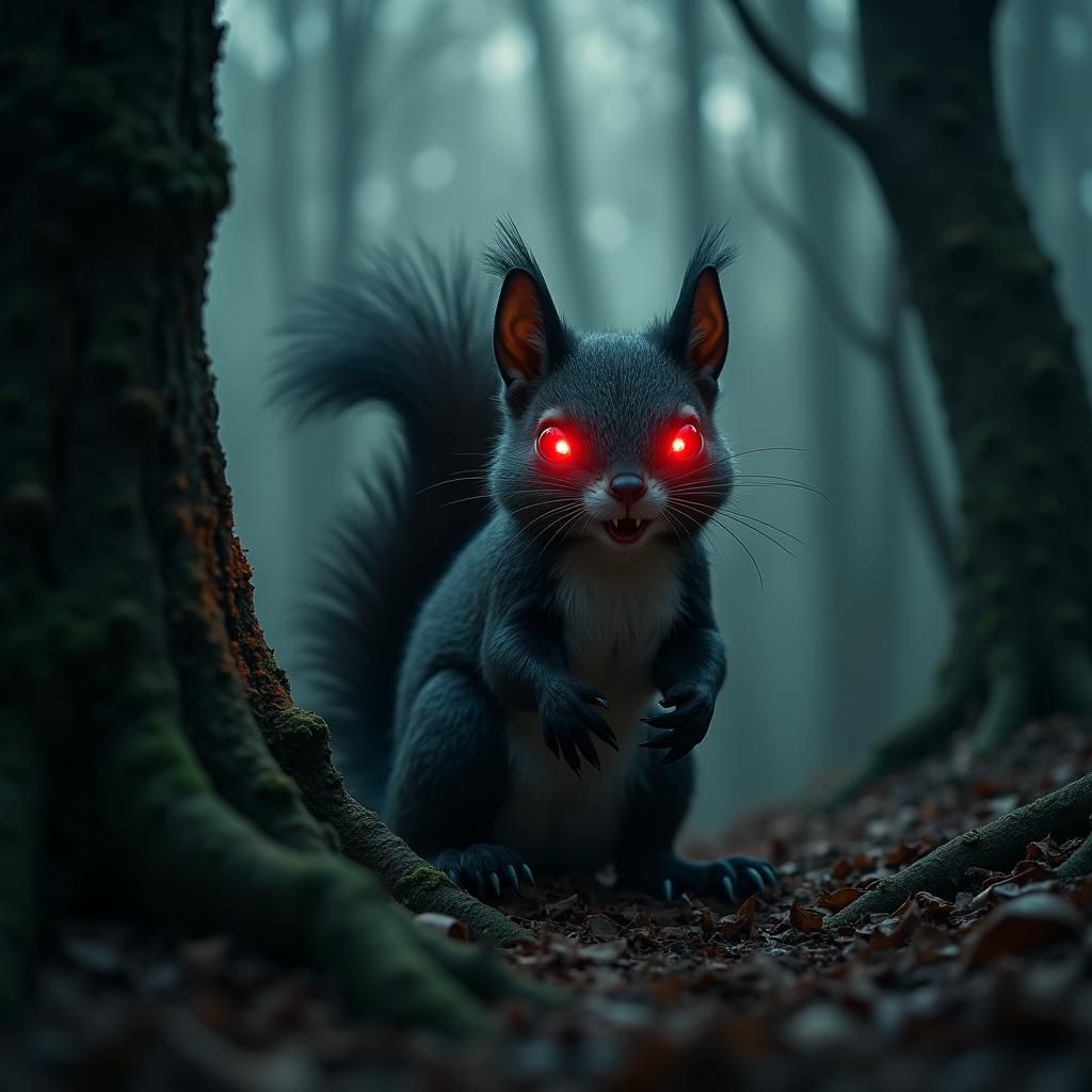 Evil Squirrel, not exactly looking for a nut...