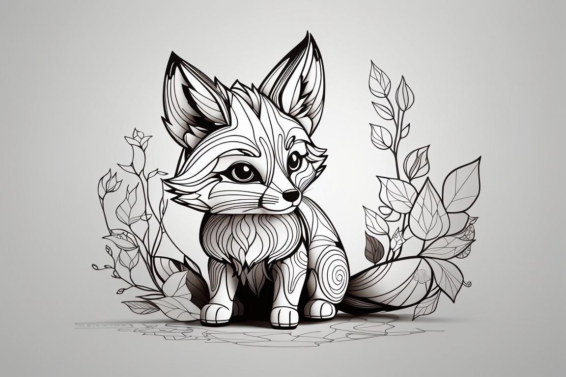 Even more fox line art pics
