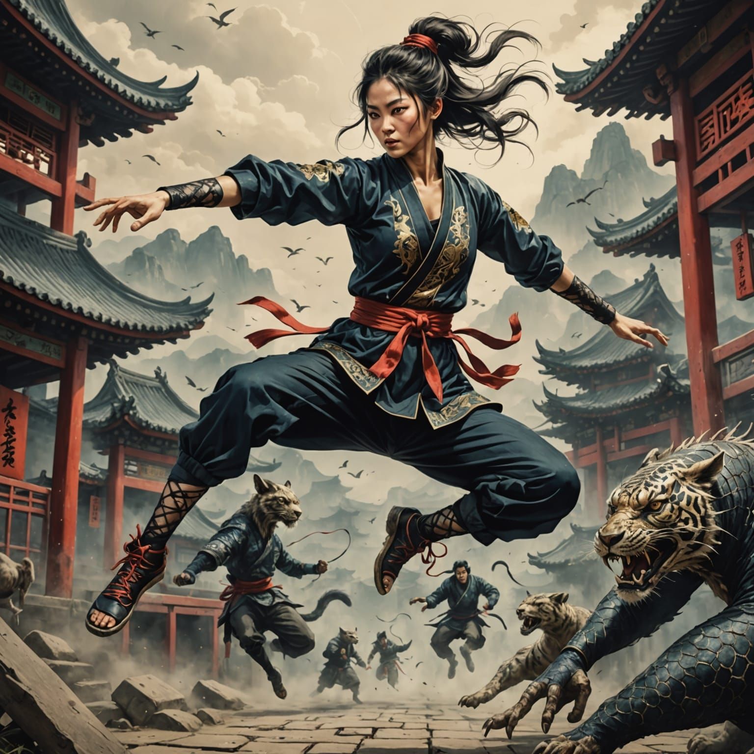 she is a jumping kung fu dancer 