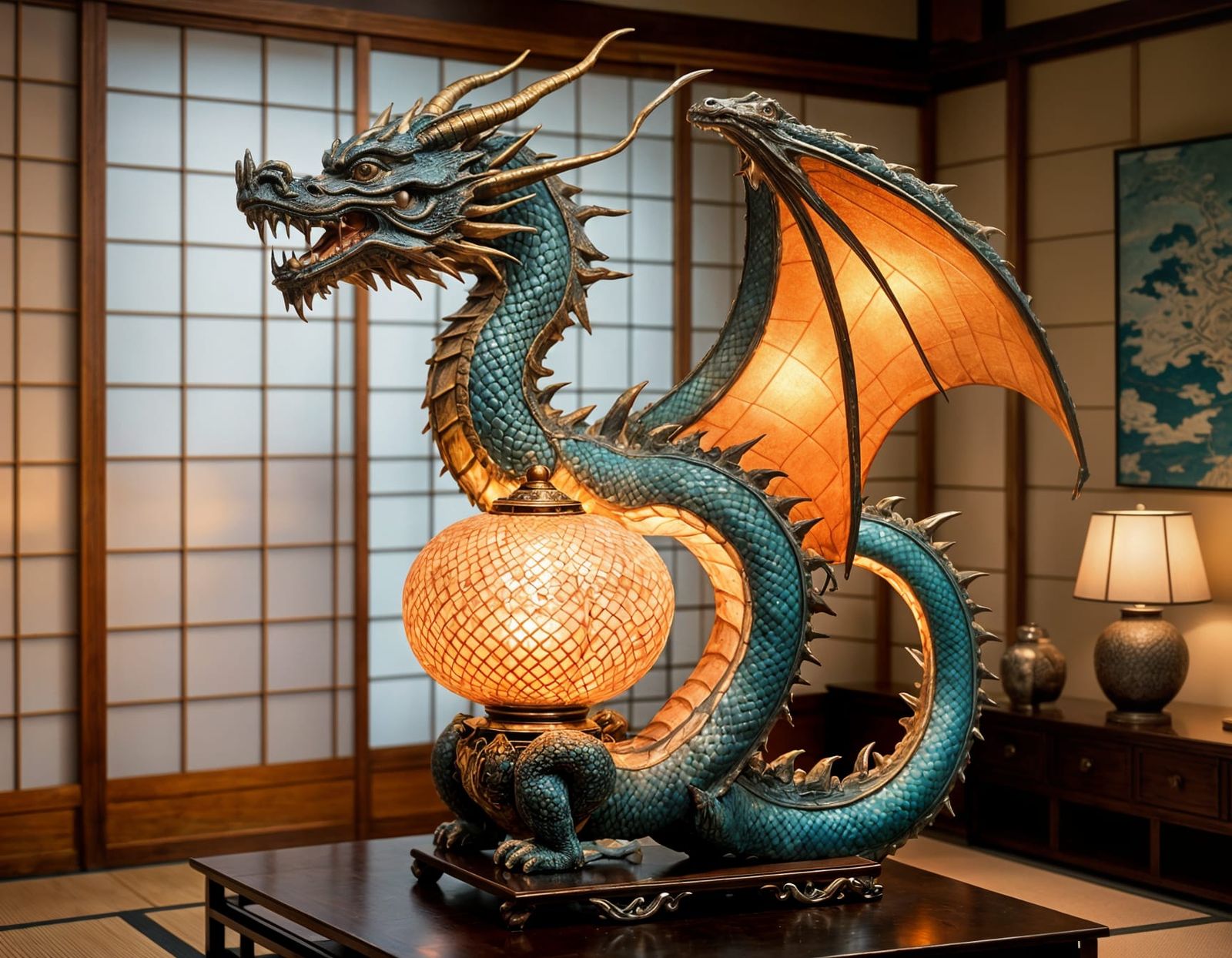 Dragon lamp.  by @Pigsy
