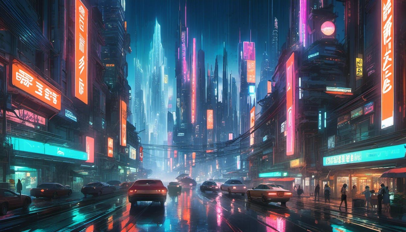 <lora:HD Wallpaper:1.0> A cyberpunk cityscape, grunge dystopian neon beauty
