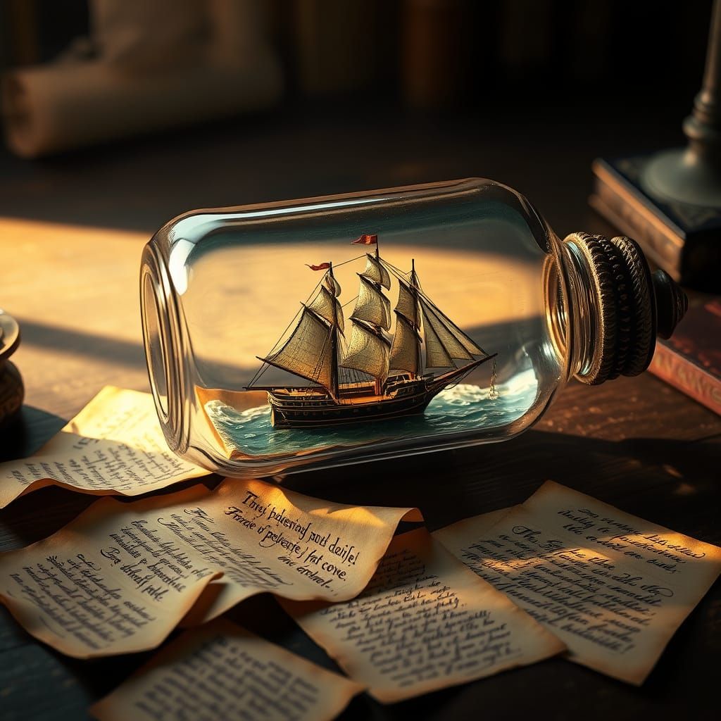Tiny Ship in a Bottle