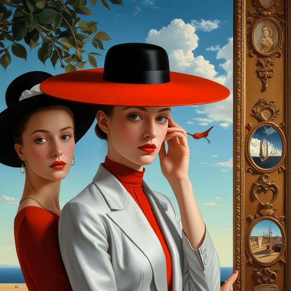 Ethereal Female Forms in Vibrant Surrealistic Masterpiece