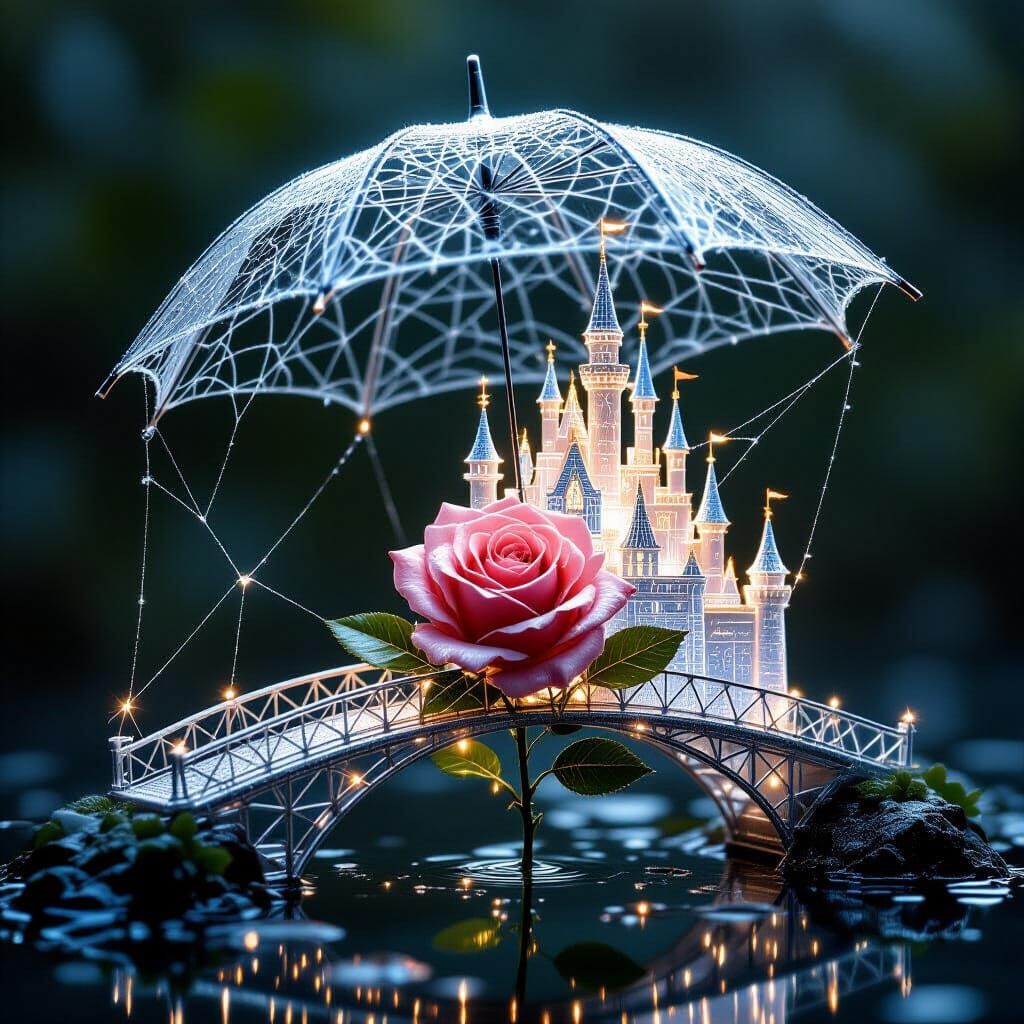 Umbrella rose bridge  by @SatinRibbins