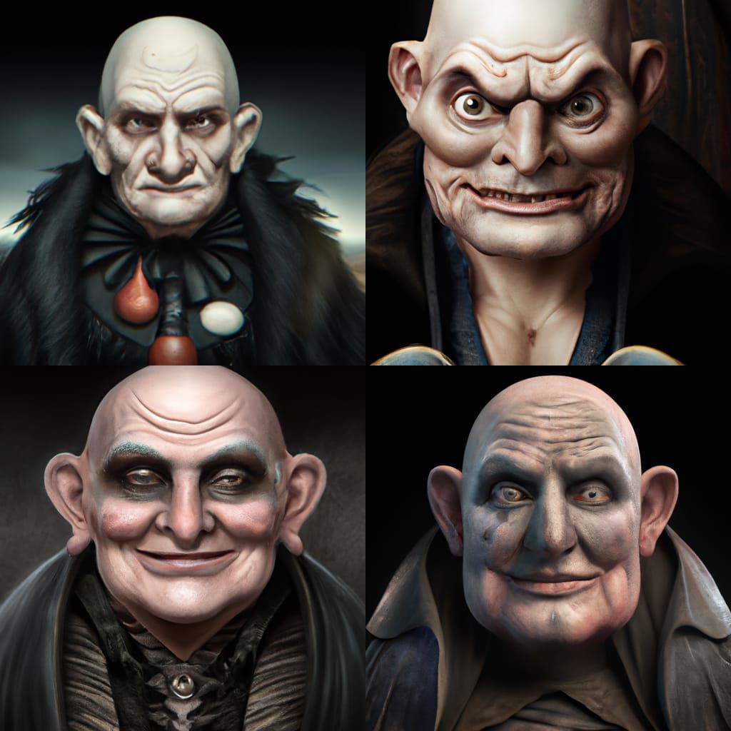 portrait painting of Uncle Fester from The Addams Family as ...