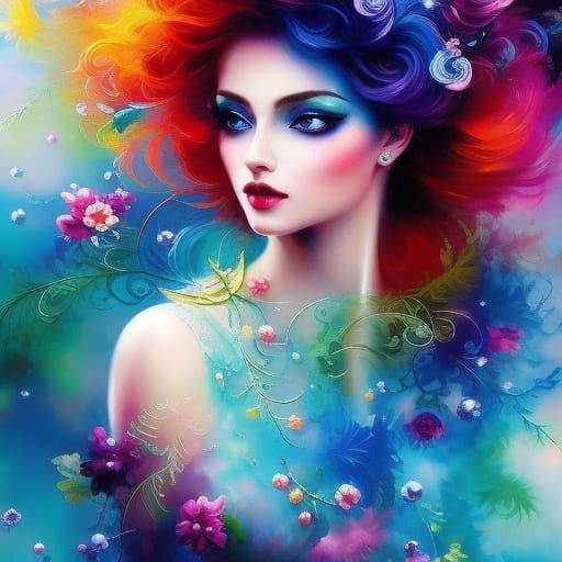 colorful fairy, pixie, faerie, fae, sprite, faery, by Charli...