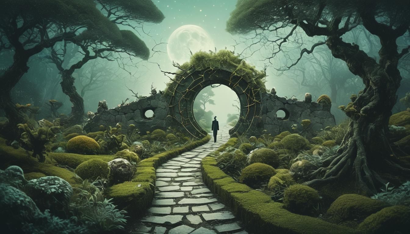 Dreamscape Inside Stargate Mask, Surreal Digital Art