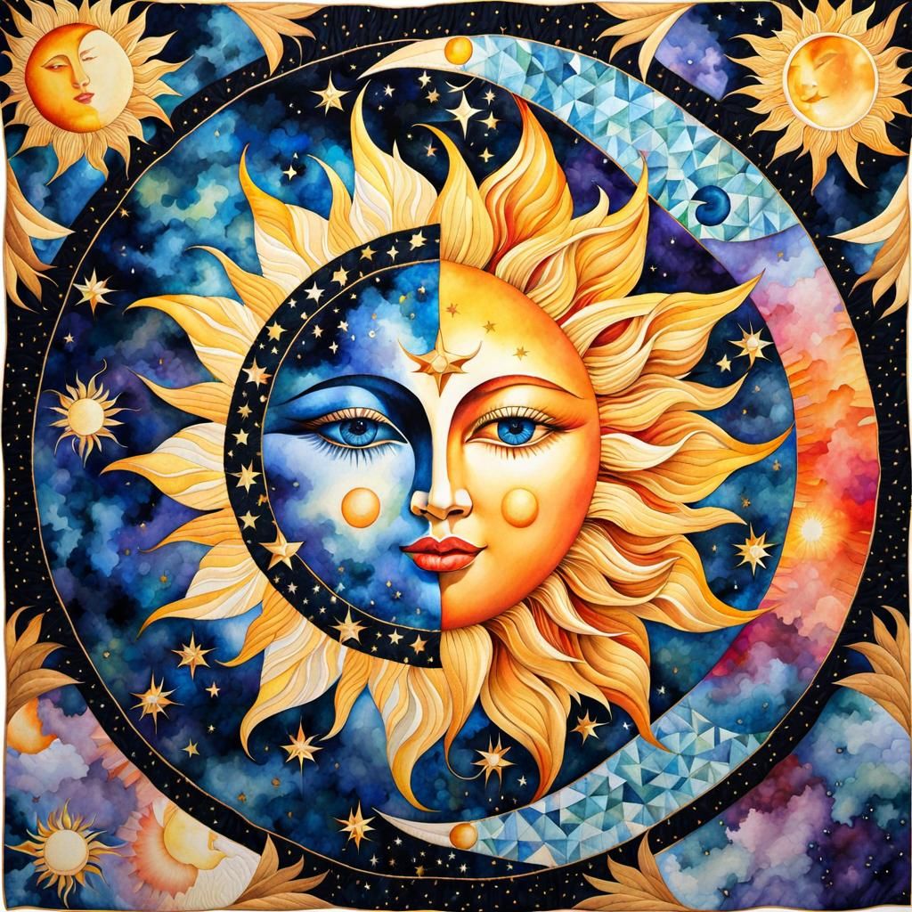 Sun and Moon and Stars - AI Generated Artwork - NightCafe Creator