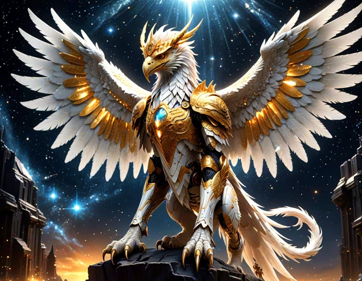 Art named - The White Griffon  by @Kalo-Yan