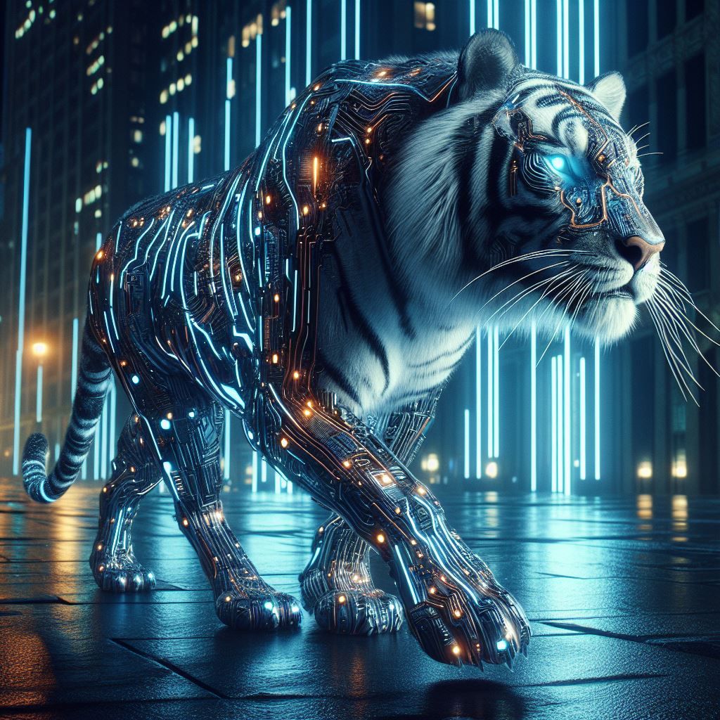 A cybernetic tiger - AI Generated Artwork - NightCafe Creator