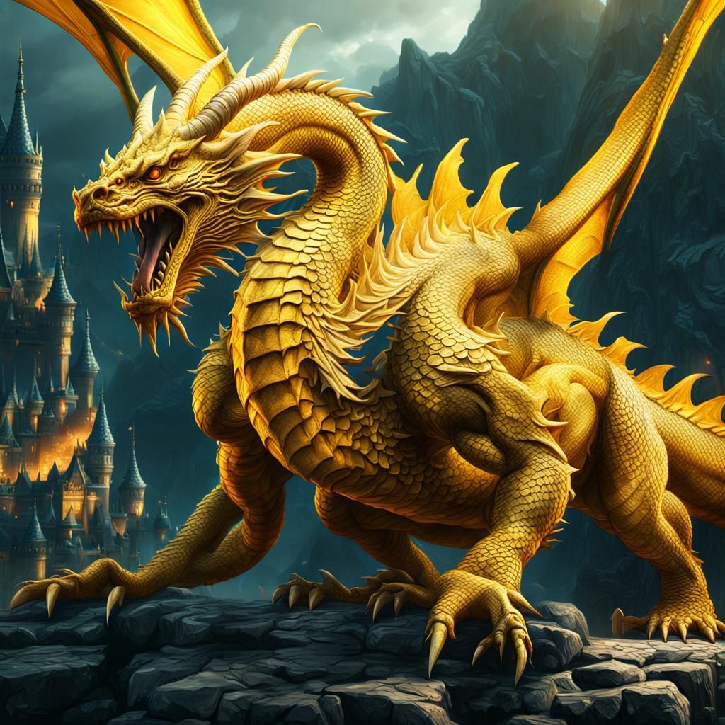 Golden yellow dragon