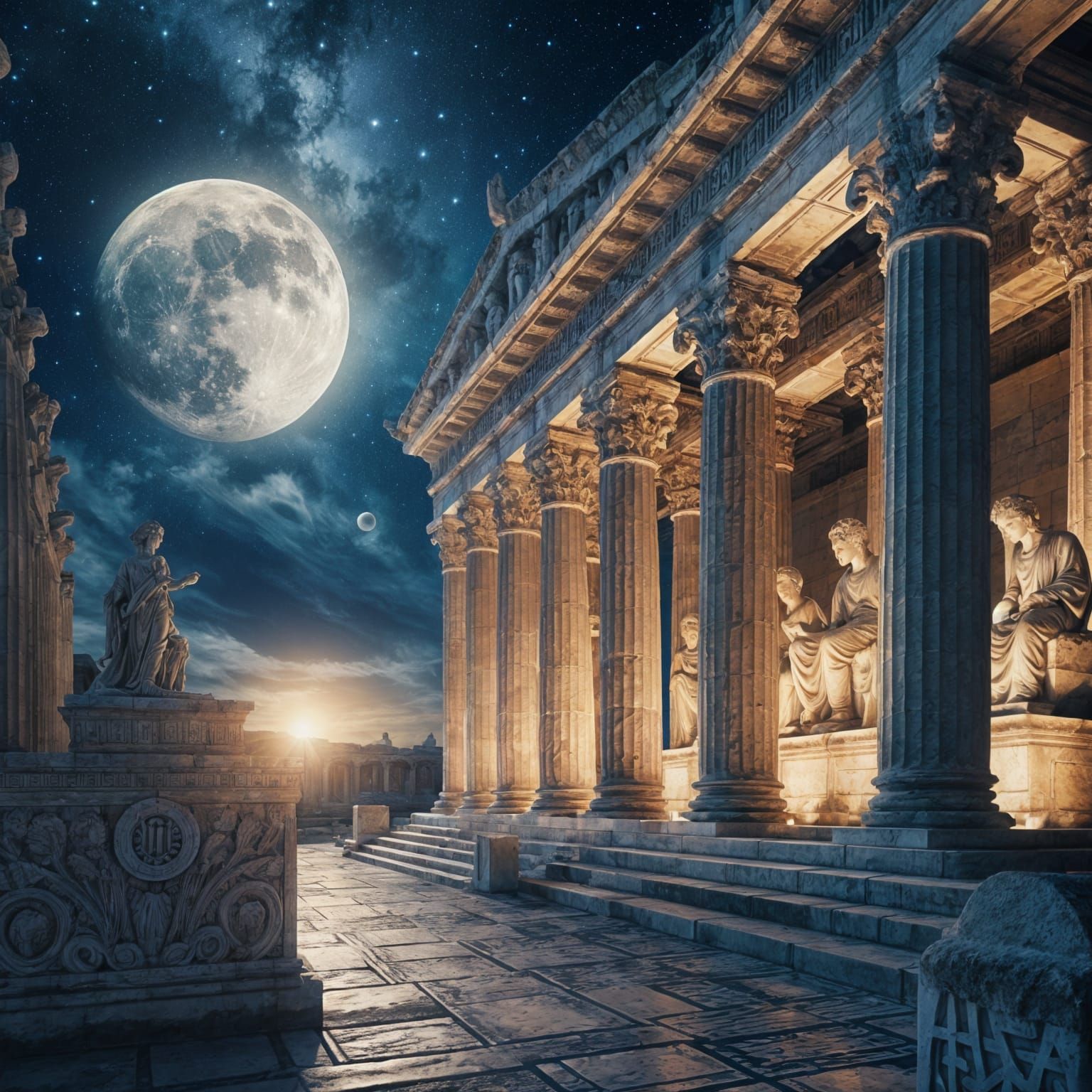Moonlit Greece