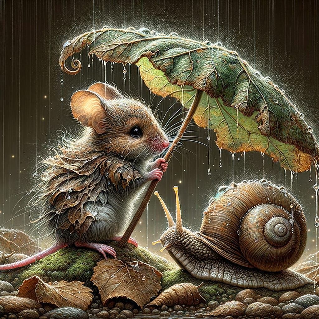 🐌🐭 Friendship Under the Storm 🐌🐭   by @Midnighte
