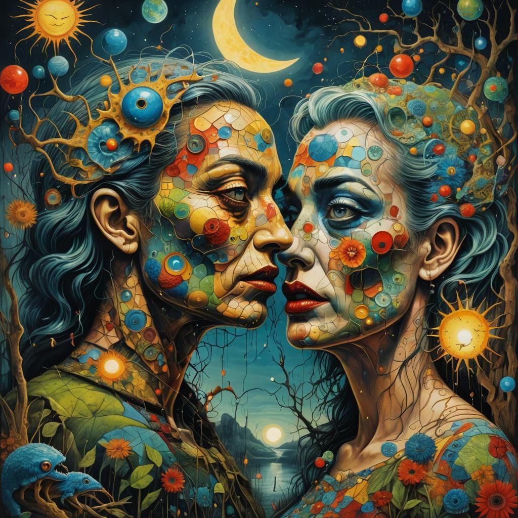 SURREALISM, colorful (PATCHWORK:1.1) monster, swamp, fairy l...