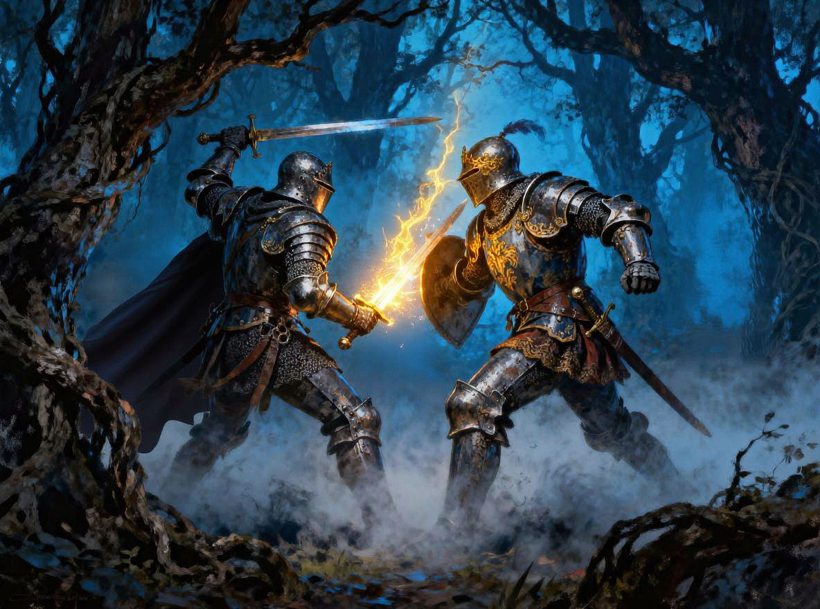 Deep in the woods of enemy territory, the mist and deformed trees gather to this intense exchange of strikes.