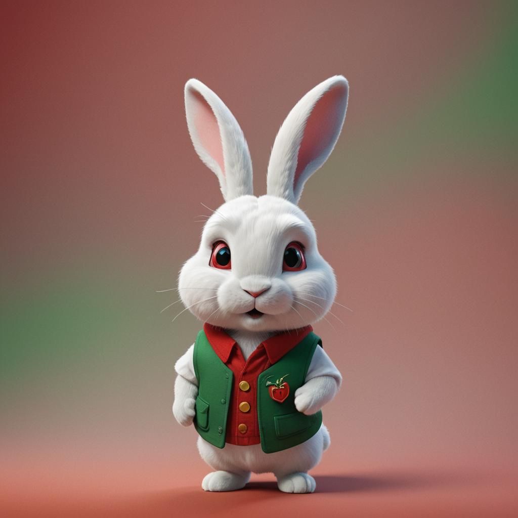 cute little white rabbit 2