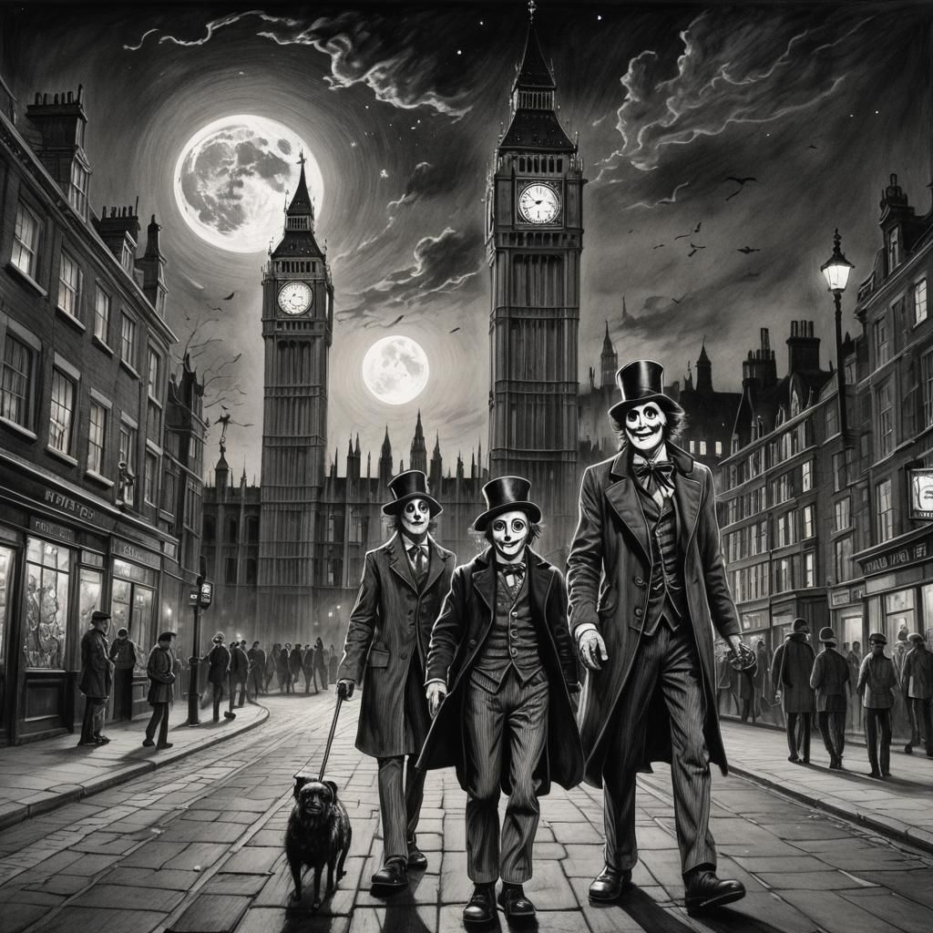 Jack the Reaper going trick ir treat with Willy Wonka at mid...