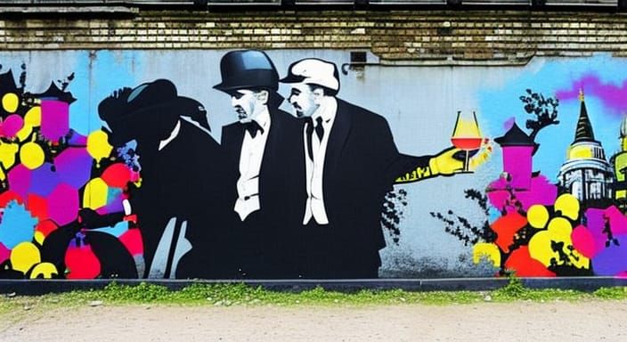 banksy mural art vibrant