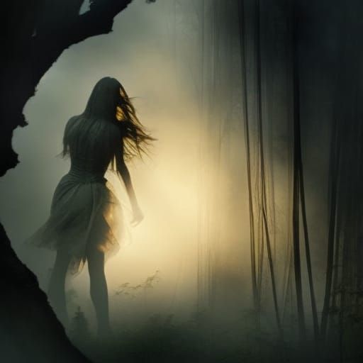 Haunted Victorian House with Ghosts in Horror Style